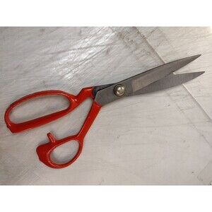 Heavy Duty Force Metal  Scissors Shears 10" Red